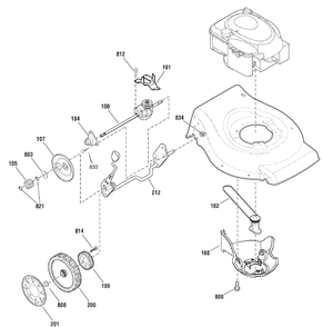 Drive Group Diagram and Parts List for 881023-MX550 2010 Briggs and Stratton Lawn Mower